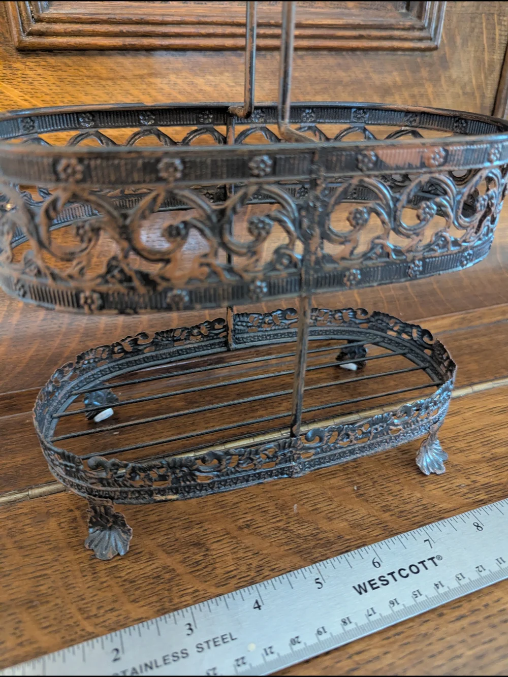 Ornate Metal Caddy Display Shelf Organizer